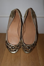 Vintage Coach Venus Embellished Ballet Flats - US 7.5