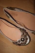 Vintage Coach Venus Embellished Ballet Flats - US 7.5