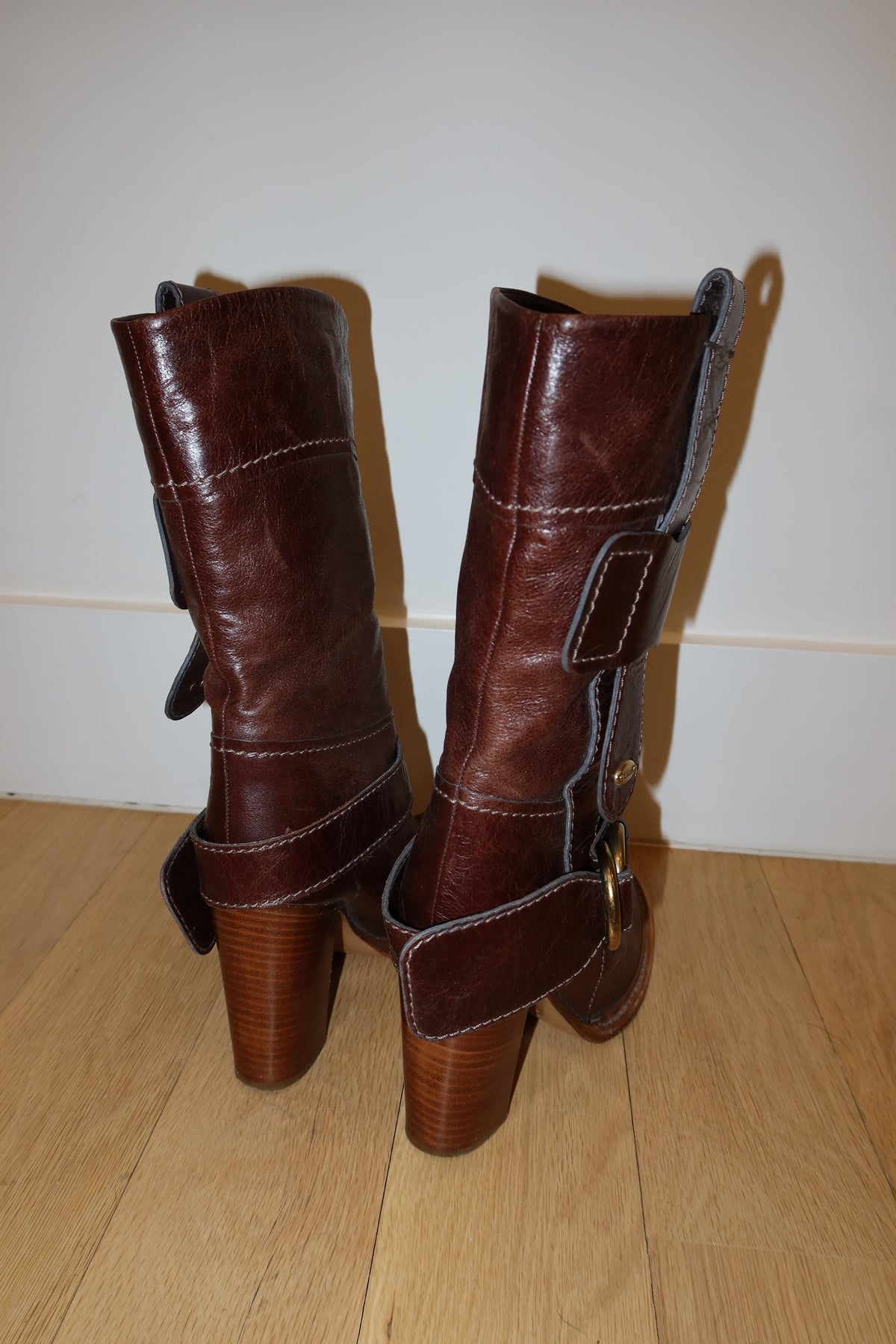 Vintage Chloé Paddington Leather Buckle Boots - EU 37.5