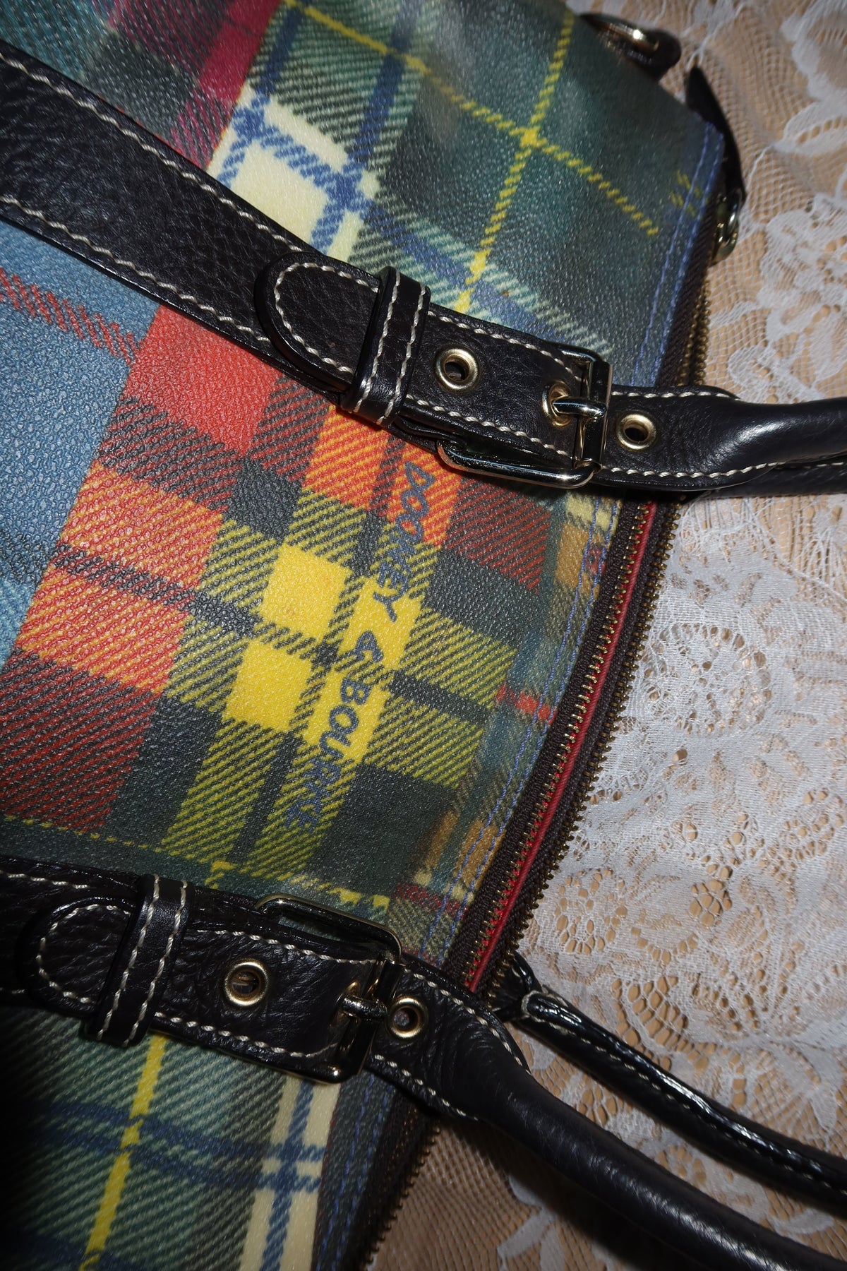 Vintage Plaid Dooney and Bourke Bag